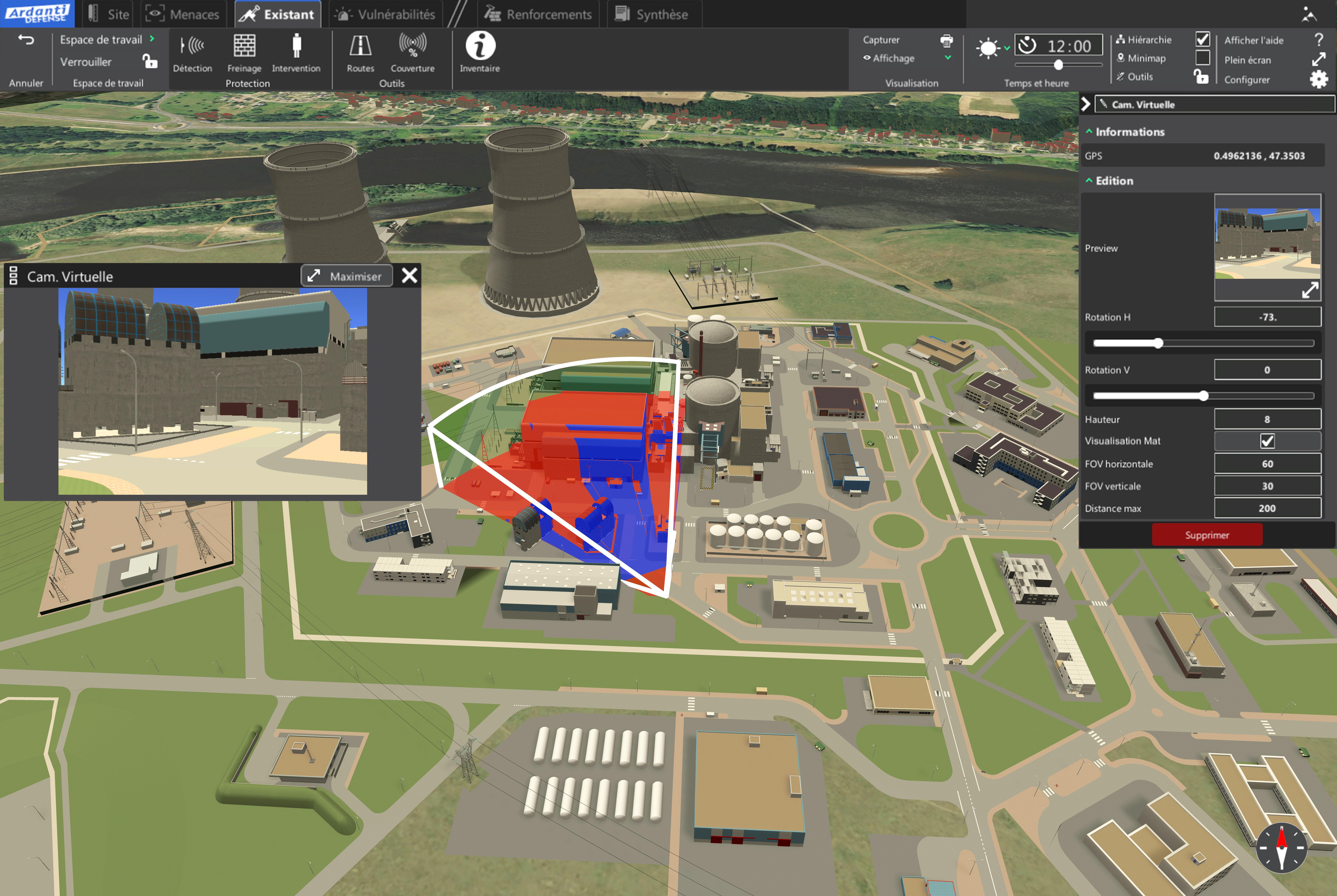 Simulation de la protection active